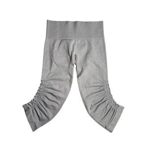 Lululemon Ebb to Street Tight Crop Leggings Grey Ruched Seamless High Rise Yoga